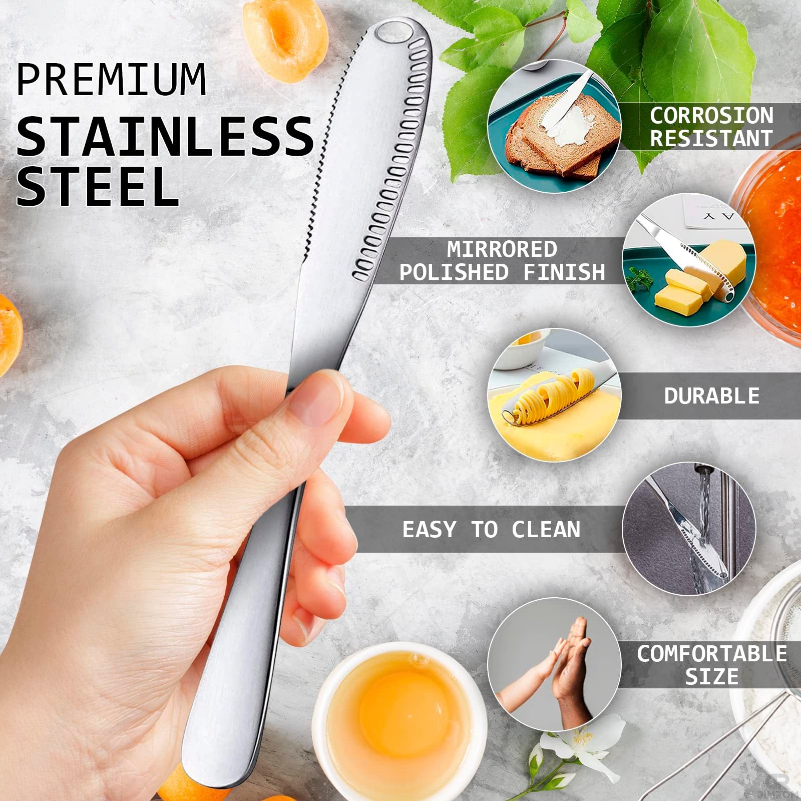 Stainless Steel Butter Spreader Knife with Handle - 3 in 1 Curler Slicer Knife - Kitchen Gadgets
