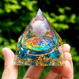 Handmade Amethyst Crystal Sphere Orgone Pyramid - EMF Protection Energy Orgonite