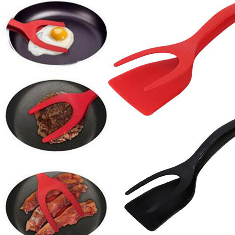 2-in-1 Grip and Flip Tongs Egg Spatula - Multi-Purpose Kitchen Tool