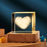 3D Transparent Crystal Cube Night Lamp - Desktop Decoration for Bedroom and Home Decor