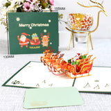 3D Merry Christmas Cards Christmas Tree Winter Gift Pop-Up Cards Christmas Decoration Stickers