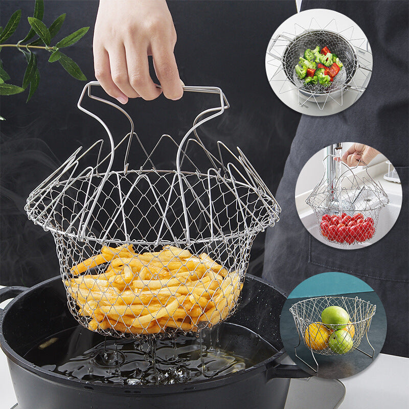 Stainless Steel Deep-Fried Noodle and French Fries Drain Basket