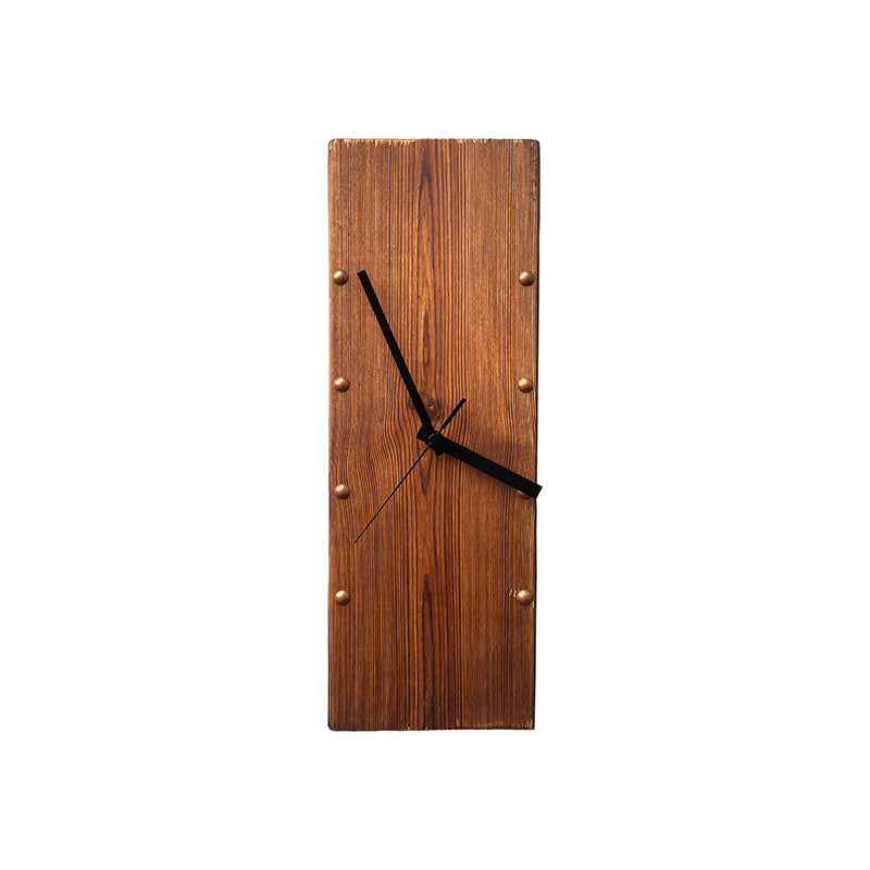 Vintage Solid Wood Art Deco Rectangular Wall Clock