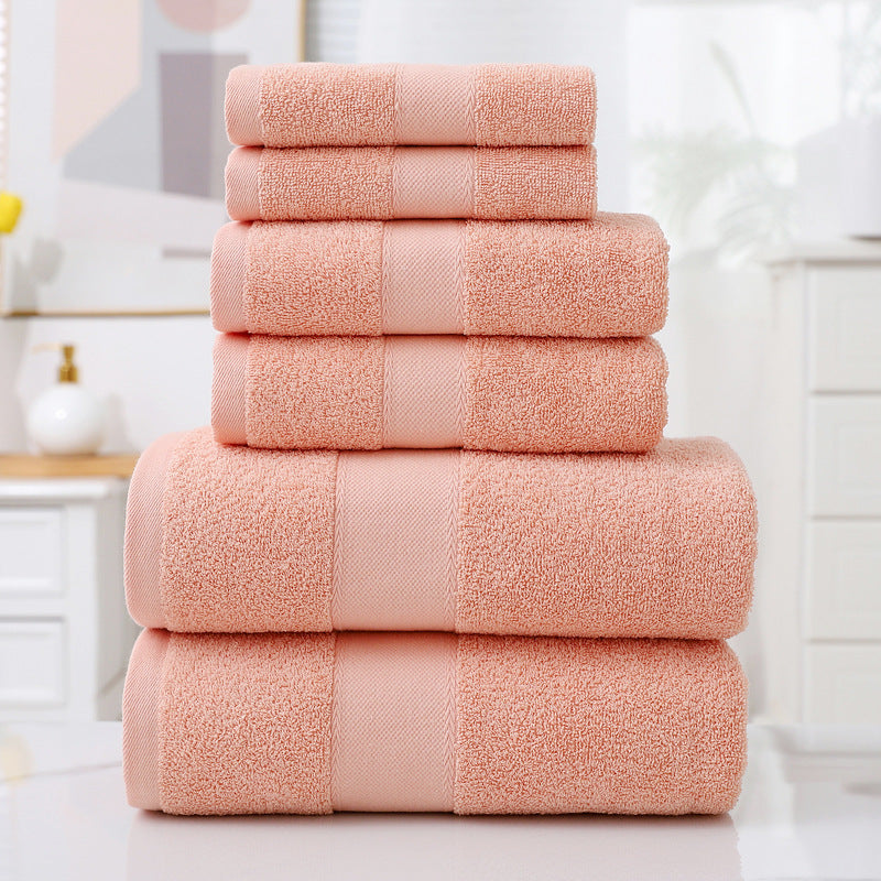 Home Simple Cotton Absorbent Towel Bath Towel 6-Piece Set: Fashionable Simplicity for Your Home