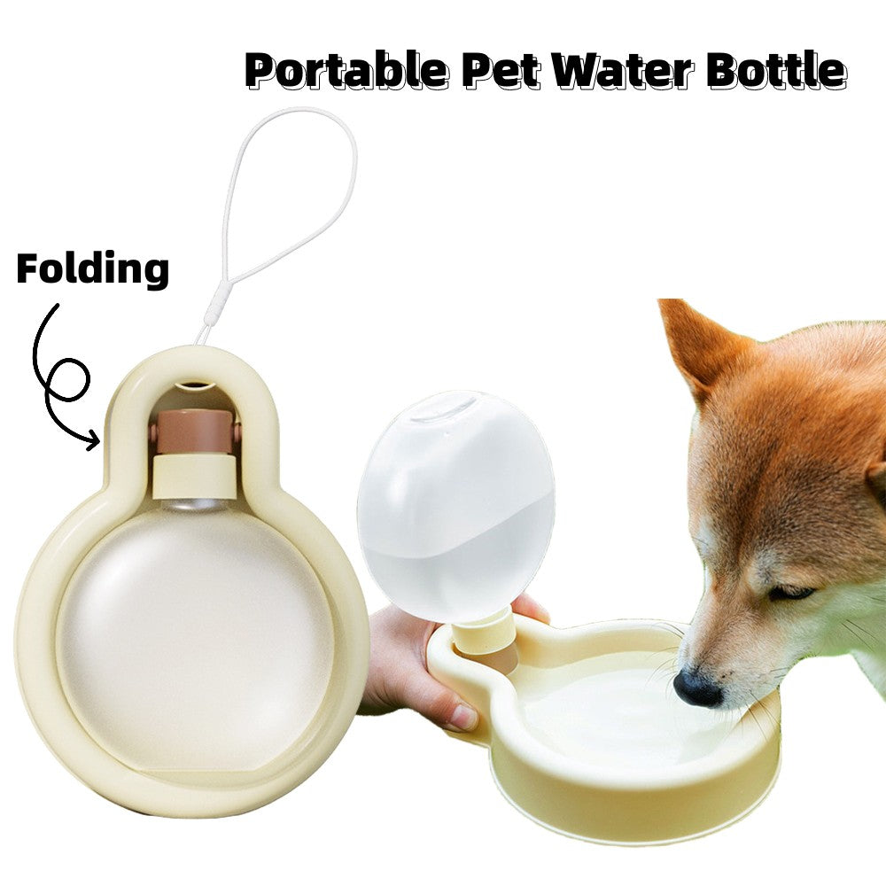 Portable Cat Dog Water Bottle with Foldable Drinking Bowl - 500ml Capacity