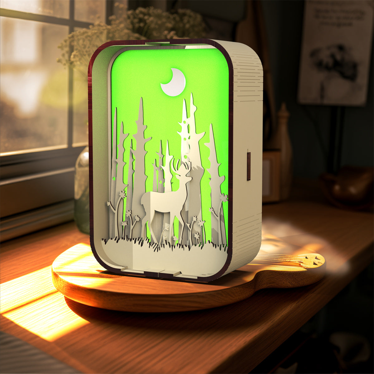 Woodcarving Light - Creative Gift Bedside Night Light with Touch Switch