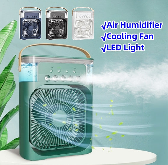 3-in-1 Air Humidifier Cooling USB Fan with LED Night Light