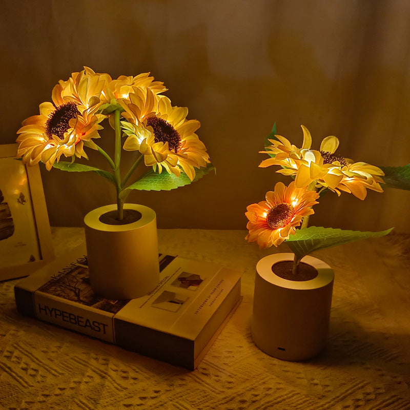 Rechargeable Sunflower LED Simulation Night Light Table Lamp