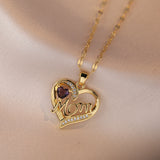 Trendy Geometric Choker Necklace with High-Grade Zircon Heart Flower Pendant - Perfect Mother's Day Gift