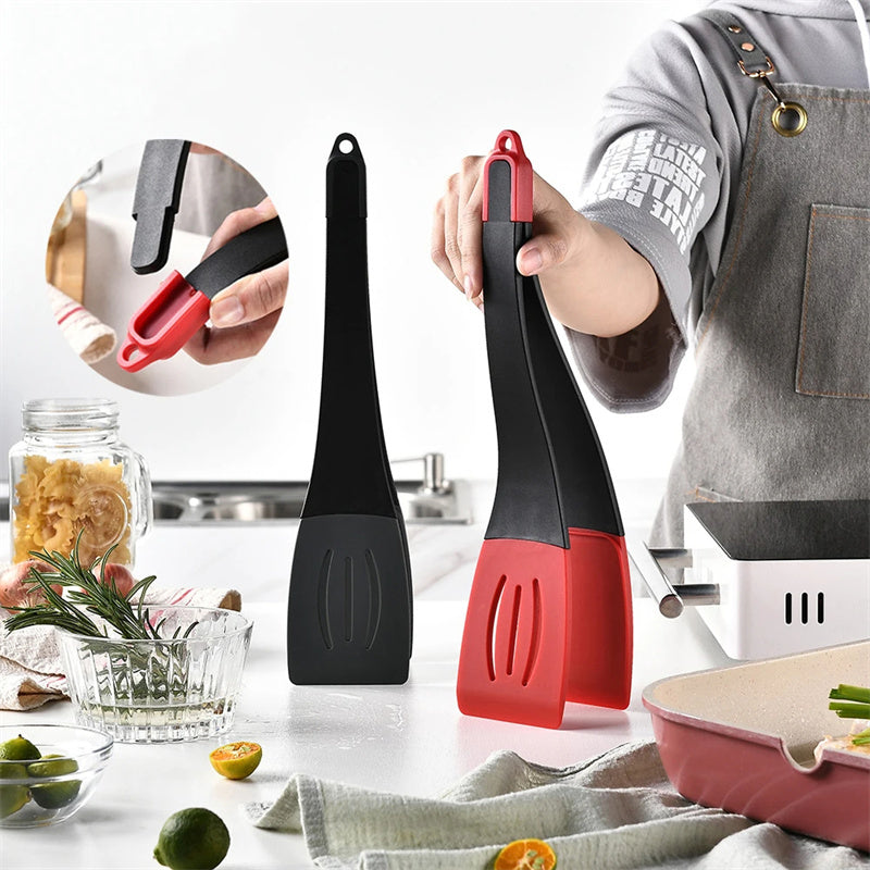 3-in-1 Silicone Frying Spatula Clip for Steak, Pancakes, and More - Kitchen Tools and Gadgets