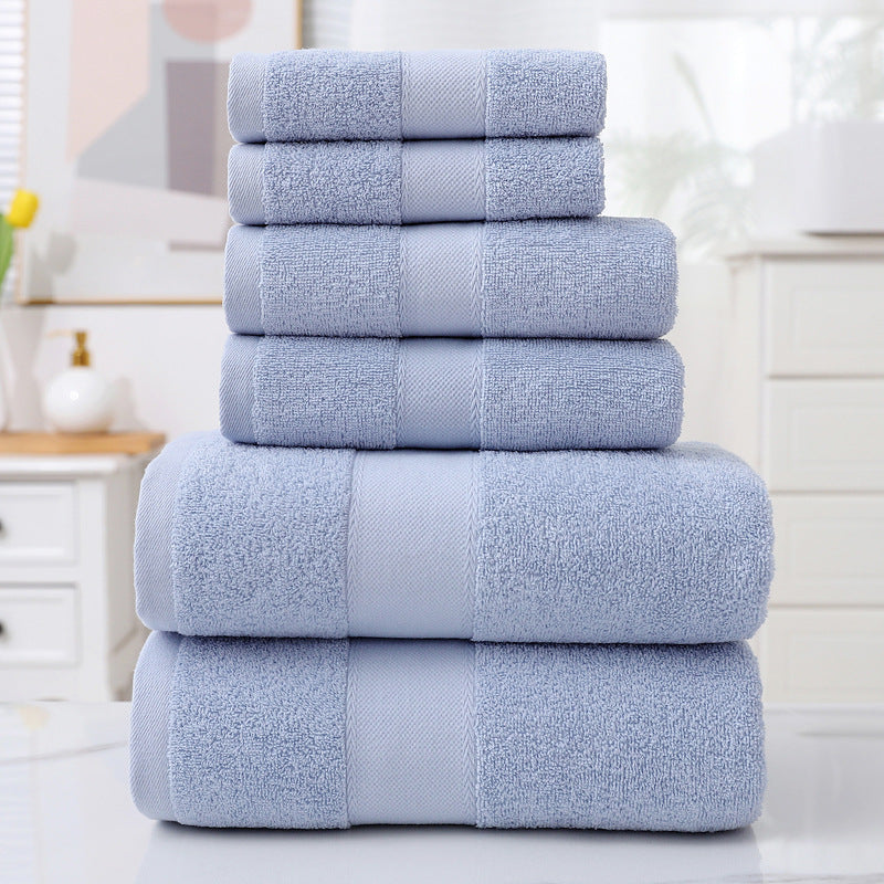 Home Simple Cotton Absorbent Towel Bath Towel 6-Piece Set: Fashionable Simplicity for Your Home