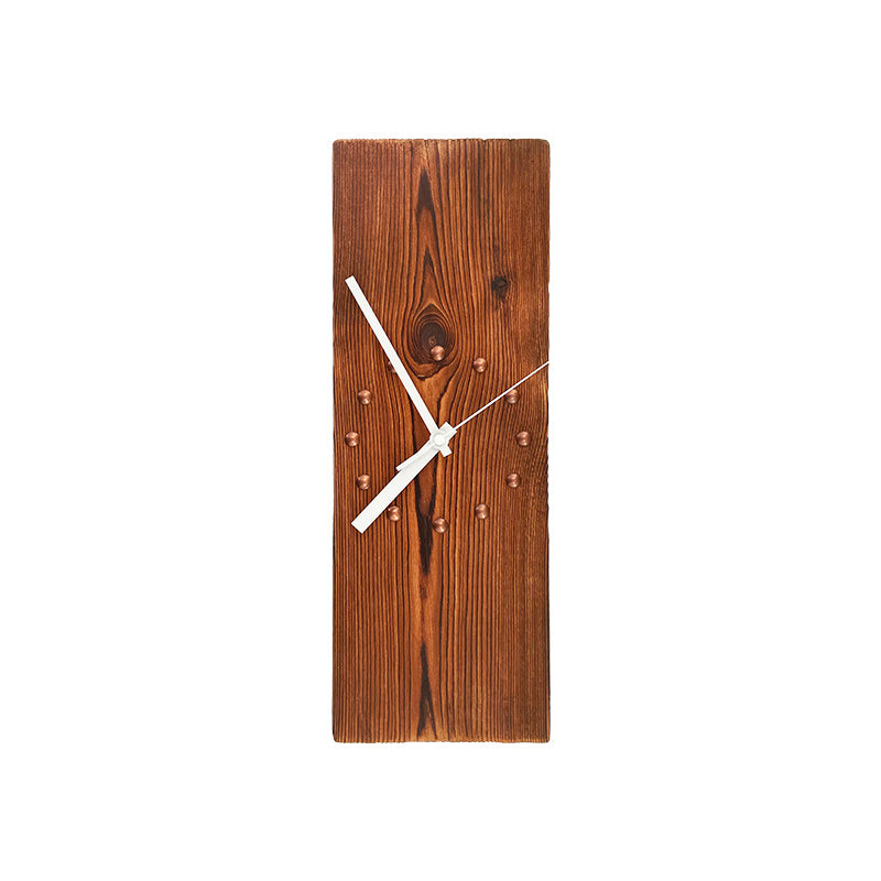 Vintage Solid Wood Art Deco Rectangular Wall Clock