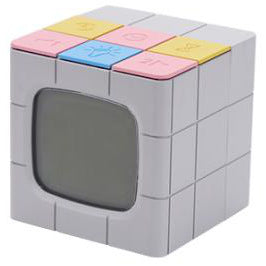 Rubik's Cube Model Alarm Clock - USB Charging, Voice Control, LED Night Light