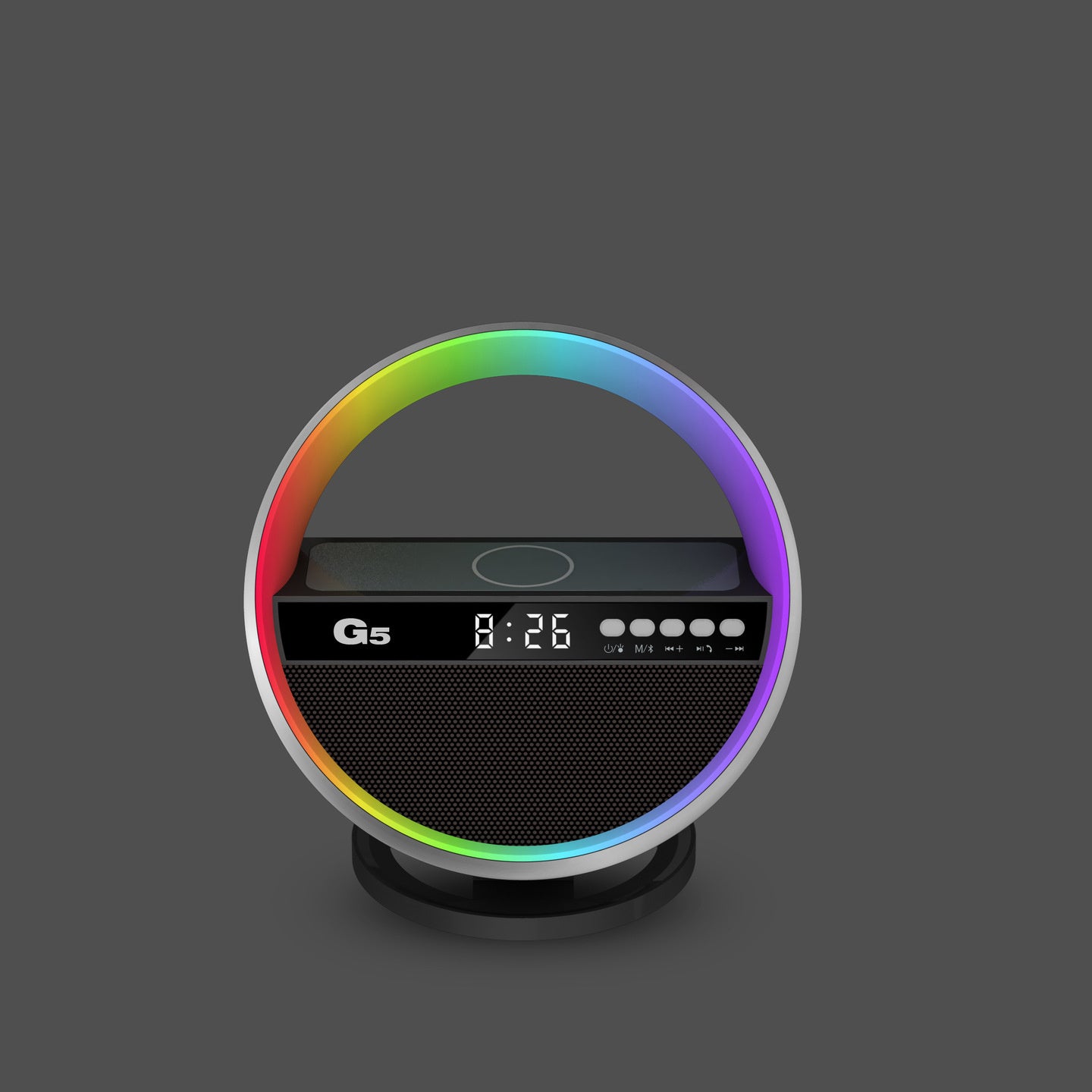 Multifunction RGB Night Light Wireless Charger Bluetooth Speaker Large G Ambience Light Home Decor