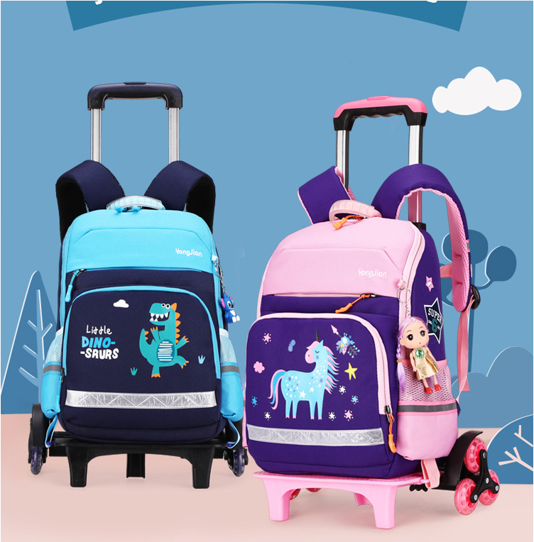 Korean Detachable Trolley  Bag For Elementary School Students - Minihomy