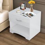 Modern High-gloss Bedside Table Storage Cabinet With One Drawer
