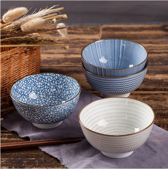 Japanese Inspired Porcelain Bowls (4-Set)