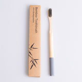 Round Bamboo Toothbrush with Natural Bamboo Handle
