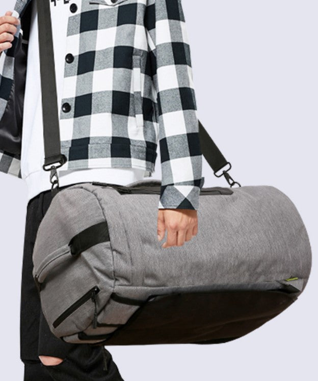 Large-capacity duffel bag men's gym bag waterproof folding cylinder bag