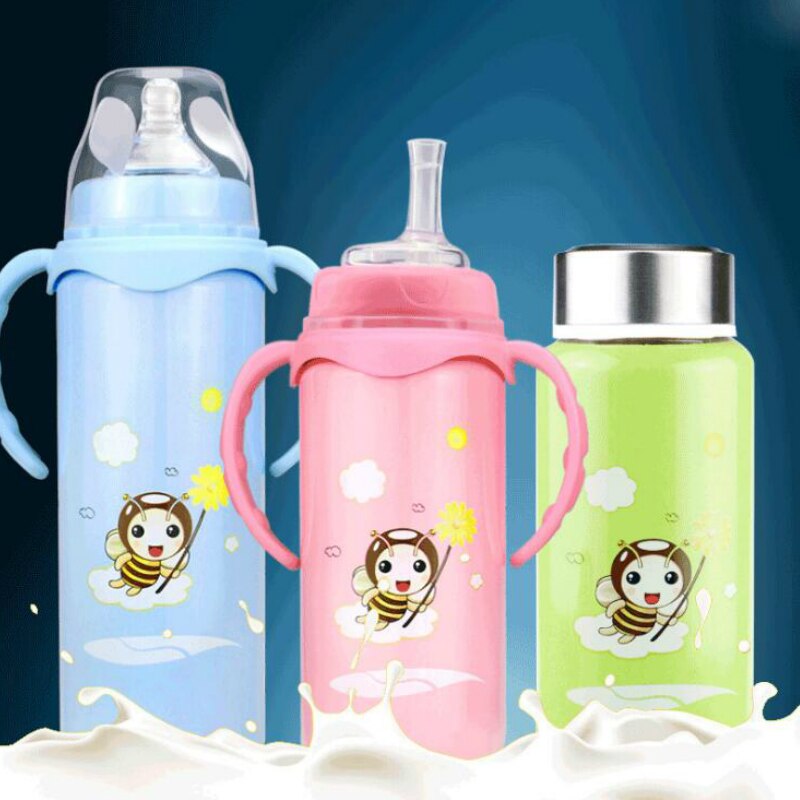 Baby stainless steel insulated feeding bottle