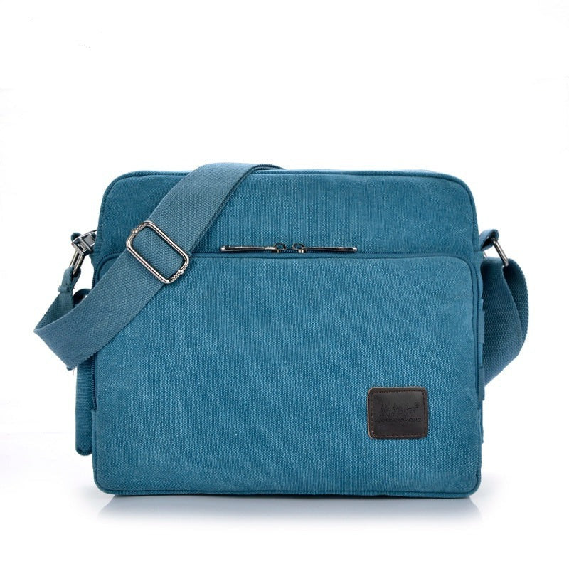 The retro trend of men's business-inclined shoulder canvas bag