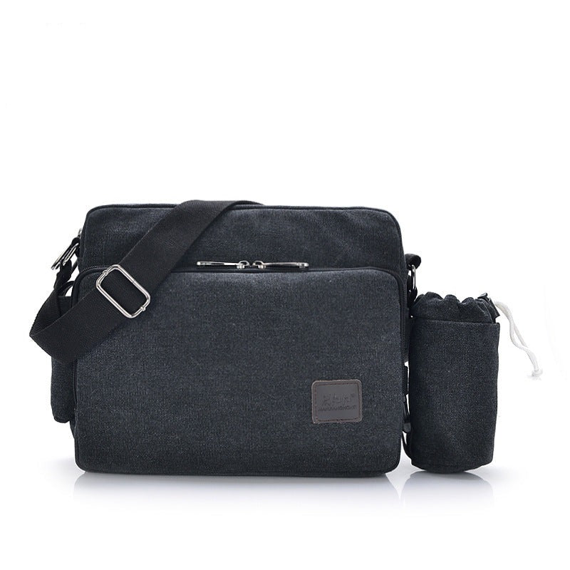 The retro trend of men's business-inclined shoulder canvas bag