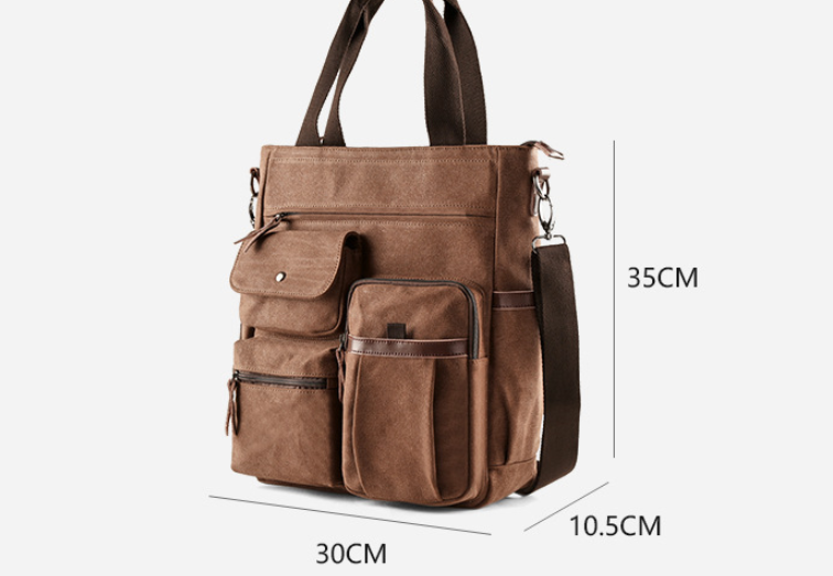 Spot Amites Korean Business Portable Canvas Men's Bag Vertical One Shoulder Electric Messenger Bag Men's Briefcase