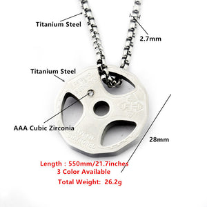 Hip Hop Fashion Fitness Dumbbells Sports Accessories Barbell Necklace Tide Pendant Titanium Steel Jewelry