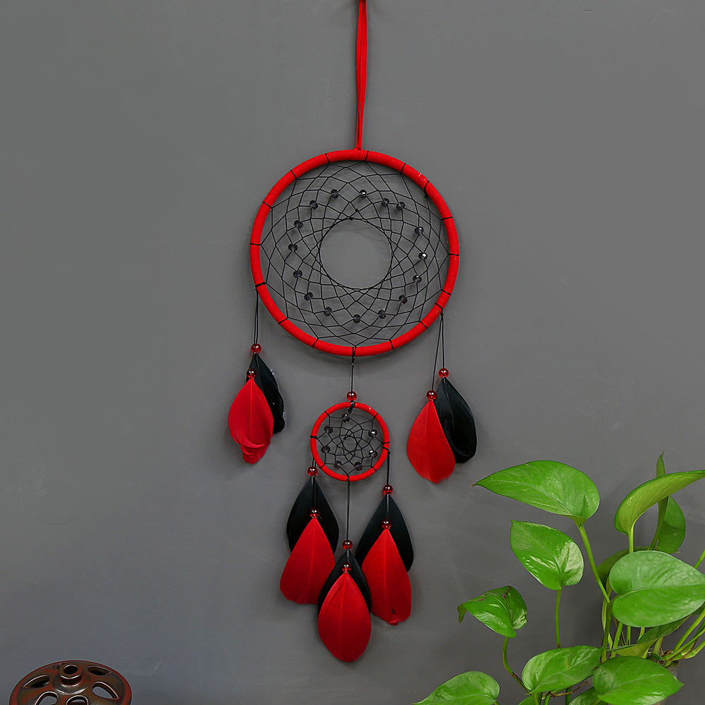 Indian Style Dream Catcher Feather Pendant Handmade Crafts