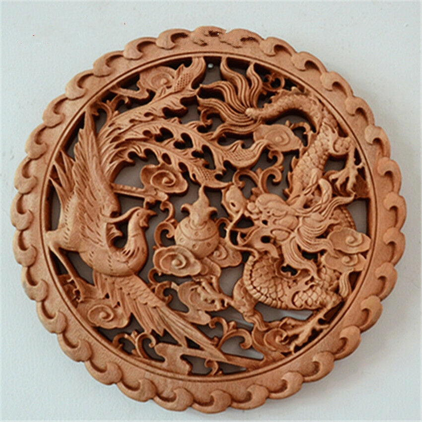 Wood Carving Pendant Solid Wood Hollow Carving Crafts
