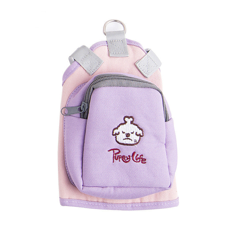 Puppylife Cat Traction Rope Chest Back Type Out Anti-Strike Dog Rope Small Dog Adjustable School Bag