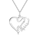 Double Heart Necklace Personalized Necklaces Pendant Gifts Stainless Steel For Women