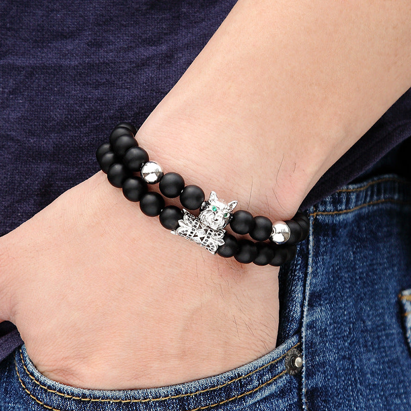 Fashion charm zircon wolf head bracelet jewelry