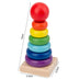 Children's educational wooden toys Rainbow Tower Jenga Stacks high - Minihomy