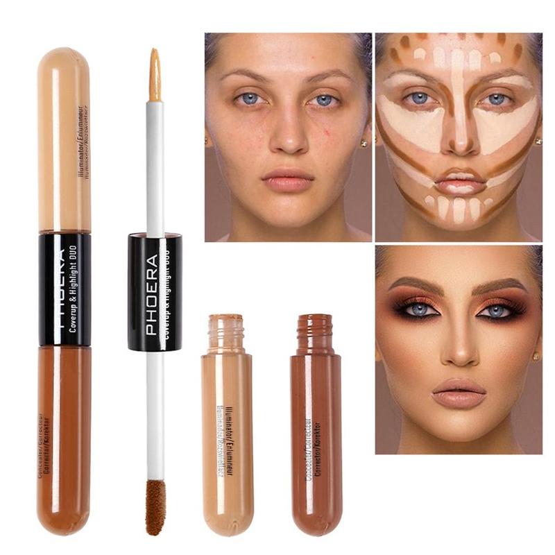 Double Heads Are Suitable For Any Skin Type Natural Color Brightening Liquid Concealer - Minihomy