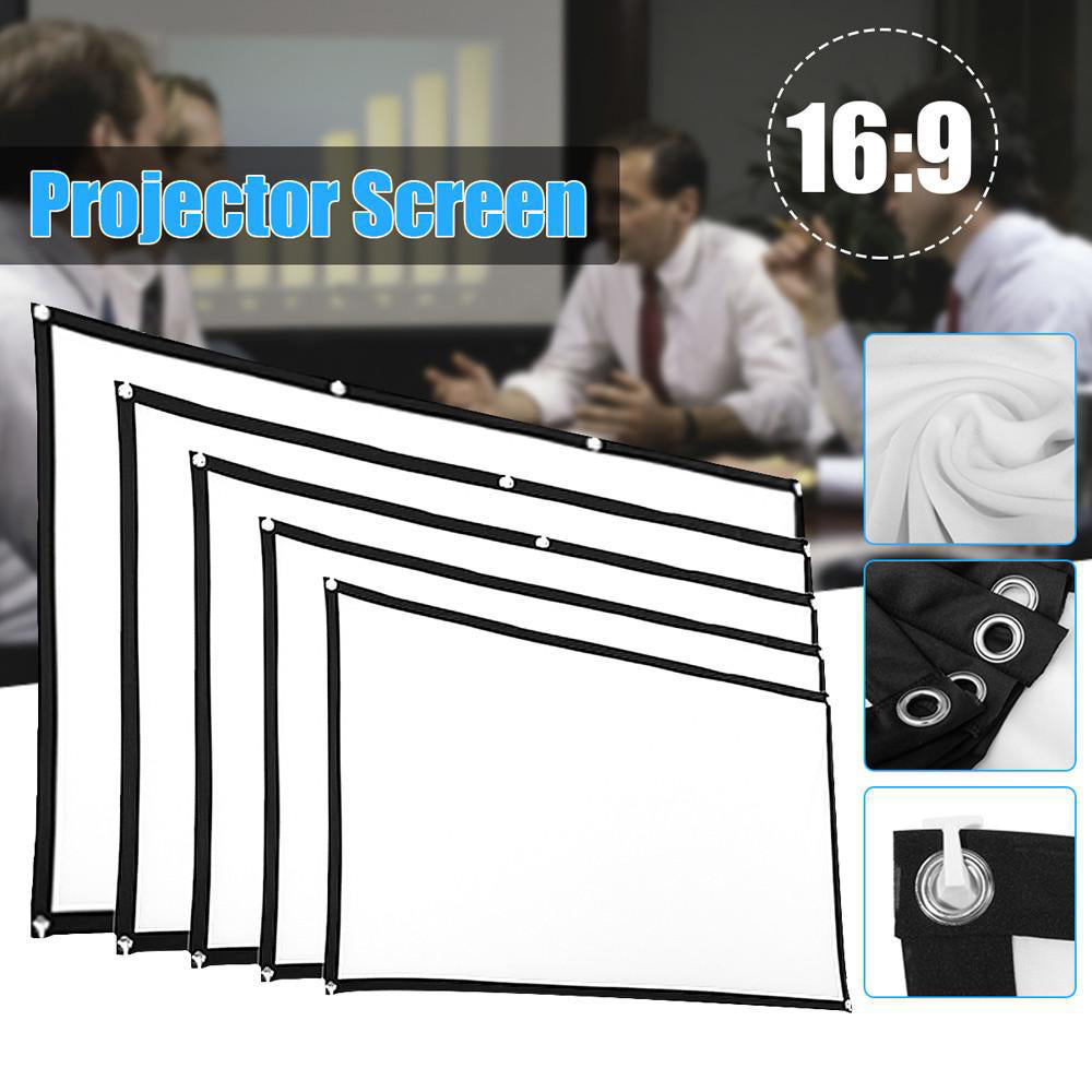 Foldable Movie Projector Screen 16 To 9 Projection HD Home Theater 60 72 84 100 120 150 Inch - Minihomy