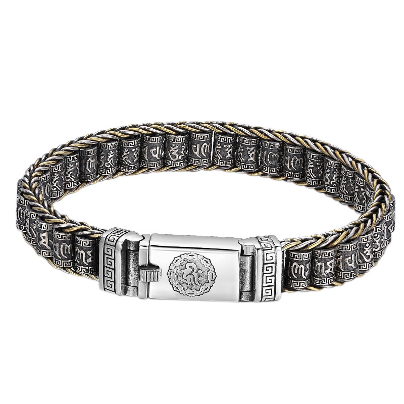 Thai Silver Personality Men's And Women's Trend Turn Bead Bracelet