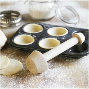 Wood Tart Tamper Double Side Wooden Pastry Egg Tart Pusher Baking Cake Kitchen Tools - Minihomy