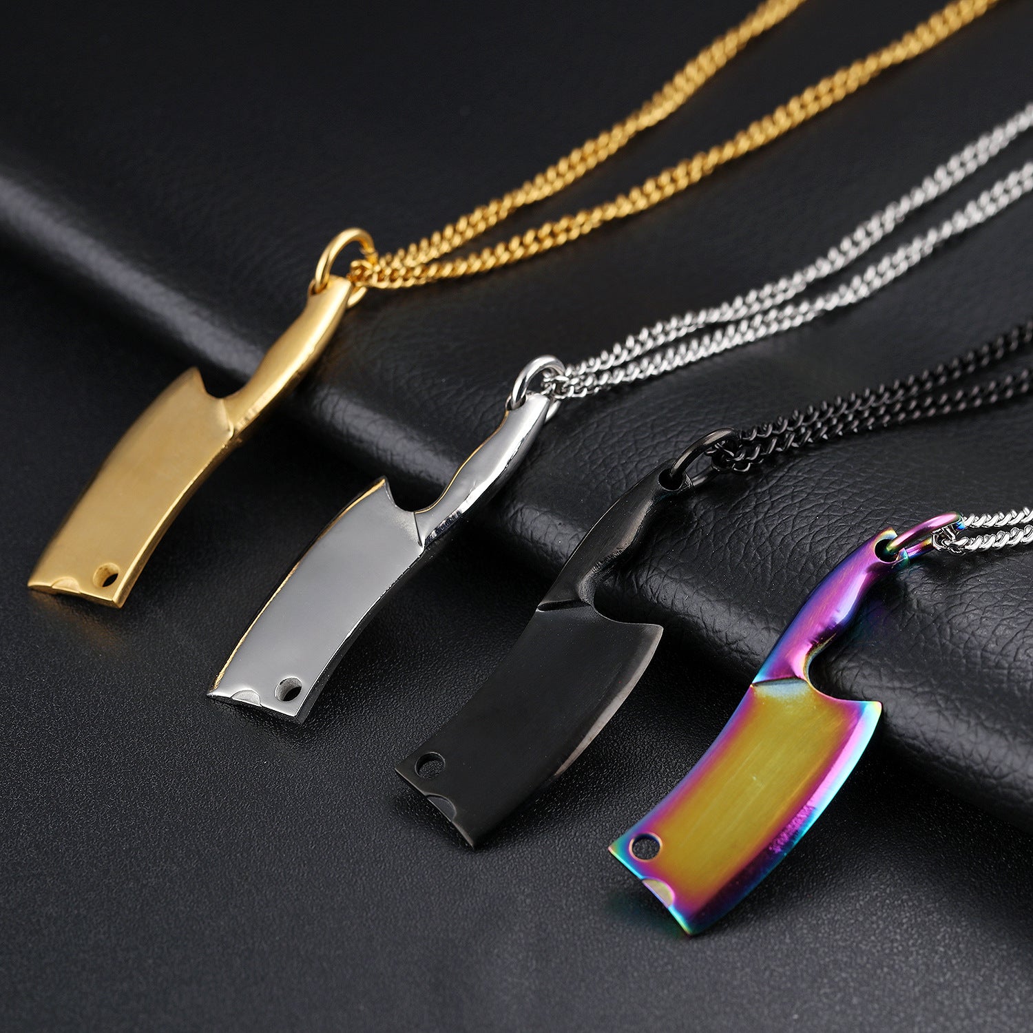 Men's Stainless Steel Necklace Colorful Glare Classic Pendant