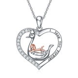 Silver Swan Love Heart Pendant Valentines Graduation Gifts for Women
