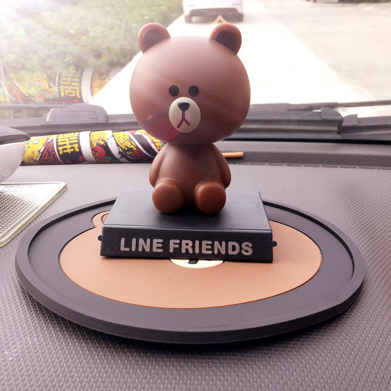 Cartoon Brown Bear Car Anti-slip Mat Car Storage Mat Phone
