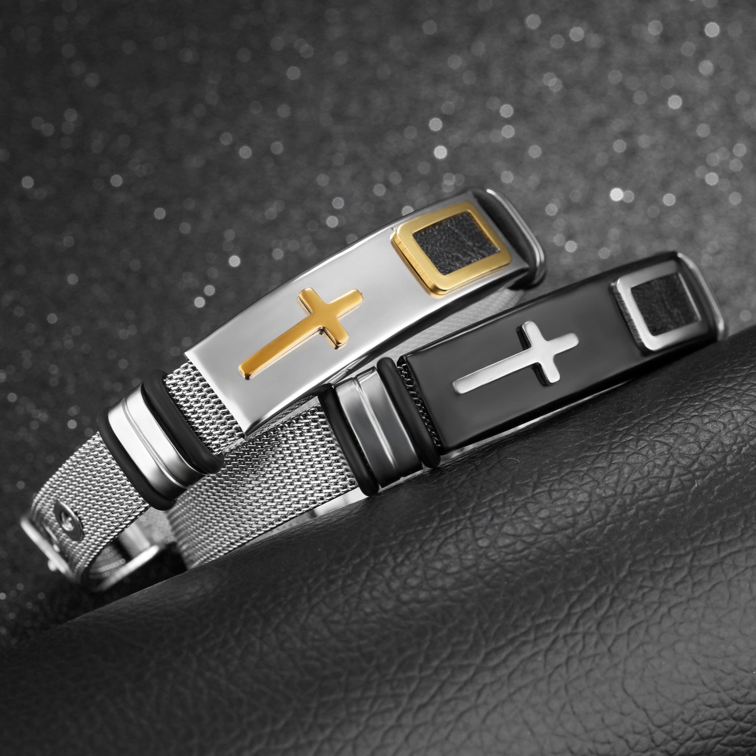Bracelet gold cross titanium steel personality bracelet for Men