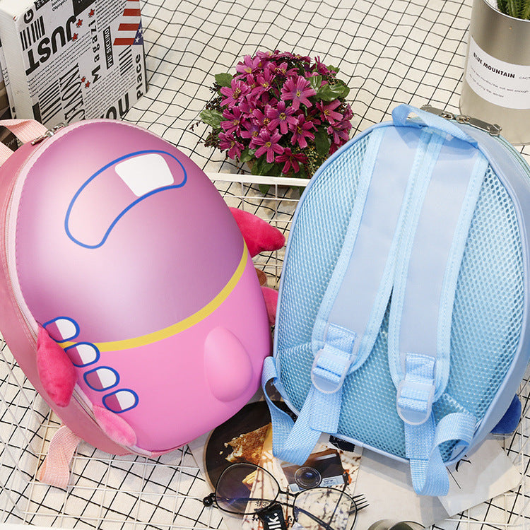 Children's cartoon kindergarten schoolbag small aircraft hard shell backpack waterproof eggshell double shoulder bag