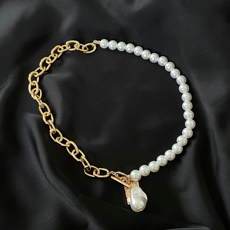 Pearl Retro Baroque Alloy Portrait Square Brand Necklace Women's Party Jewelry Accessories - Minihomy