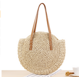 Round straw bag shoulder