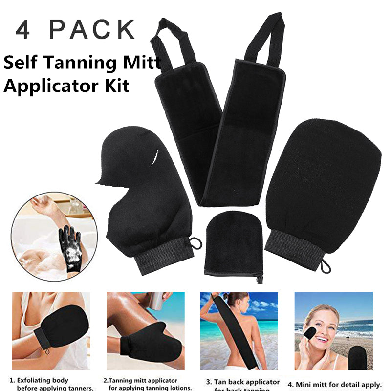 Self Tanning Mitt Applicator Kit 4 In 1 Self Applicator Set With Exfoliating Glove - Minihomy