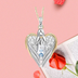Gold Sliver Crystal Rhinestone Heart-shaped Design Angel Wings Sweater Chain Pendants Necklaces For Women Angle Girl Gift