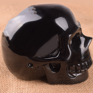 Natural Obsidian Precision Carved Skull