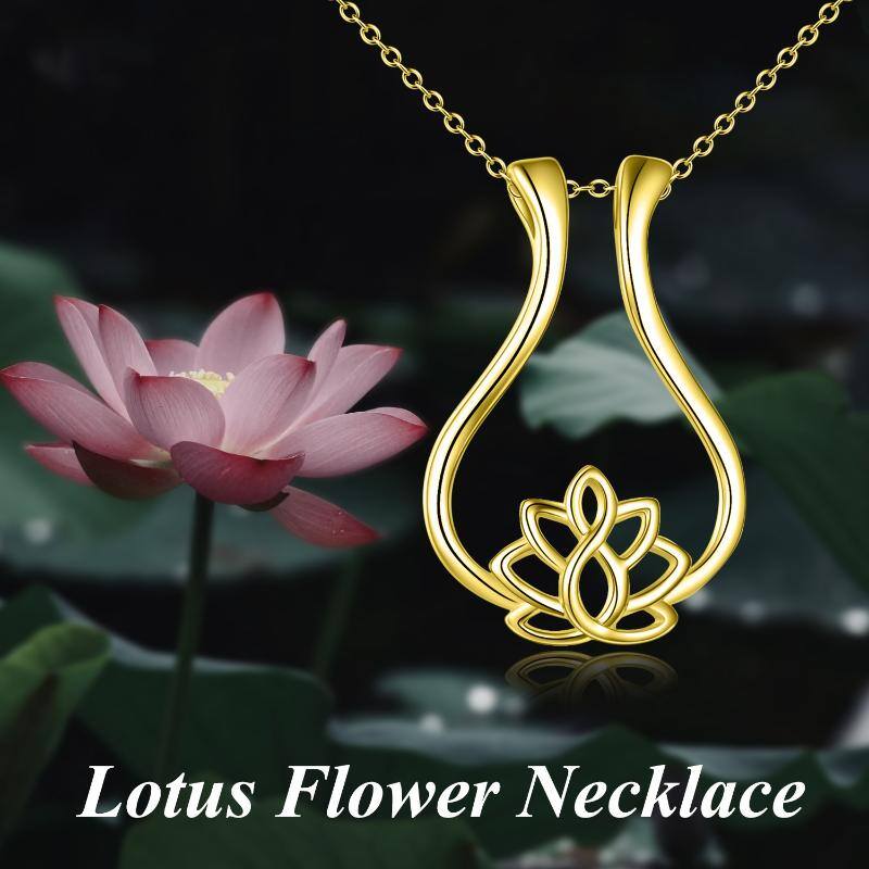 Ring Holder Necklace Rhombus Lotus Flower Pendant Necklace Jewelry Gift for Wife Nurse