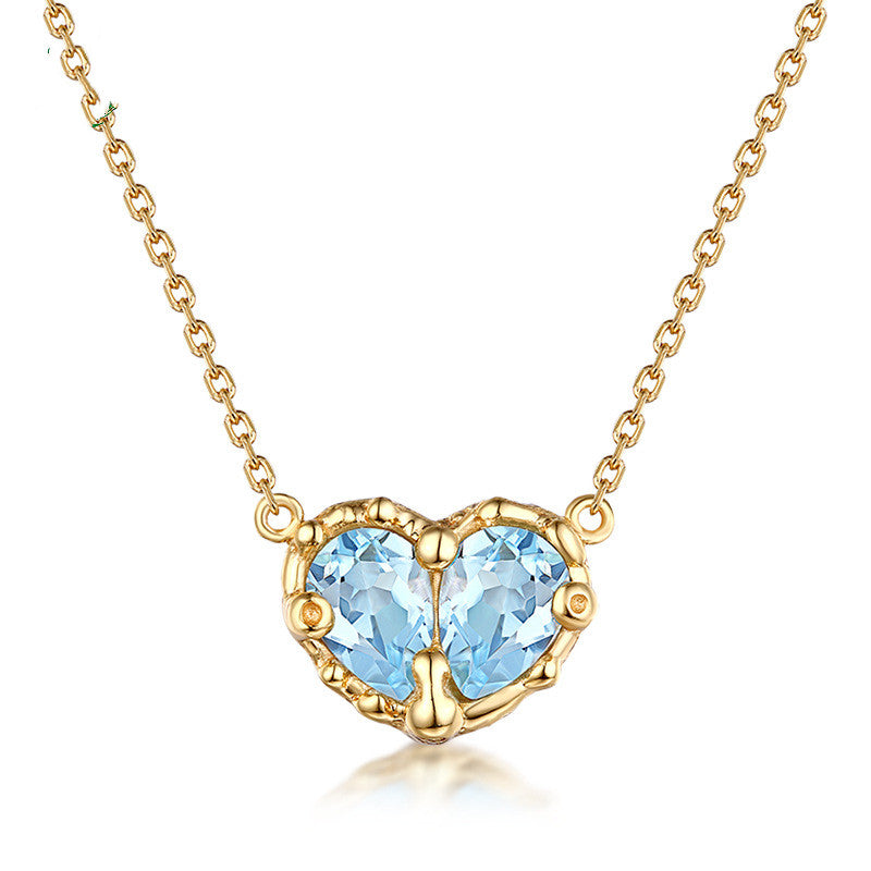 Women's Heart Shaped Crystal Necklace